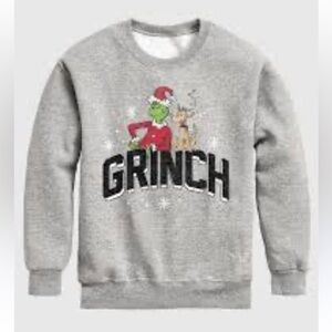 GAP Old Navy Toddler Merry Grinchmas Holiday Sweatshirt 3T Grey Christmas X-Mas